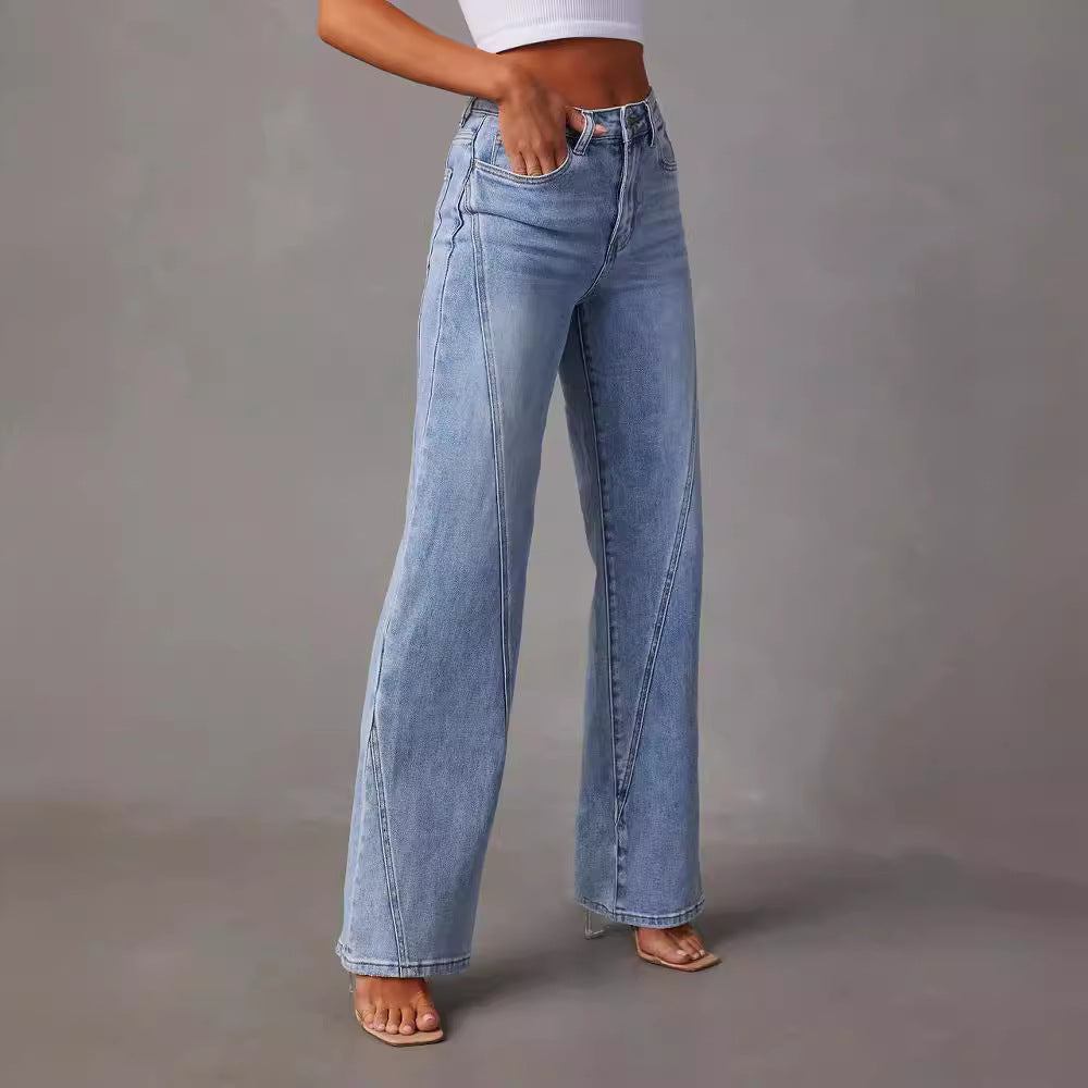 Vintage Yıkamalı Palazzo Tasarım Jean Pantolon