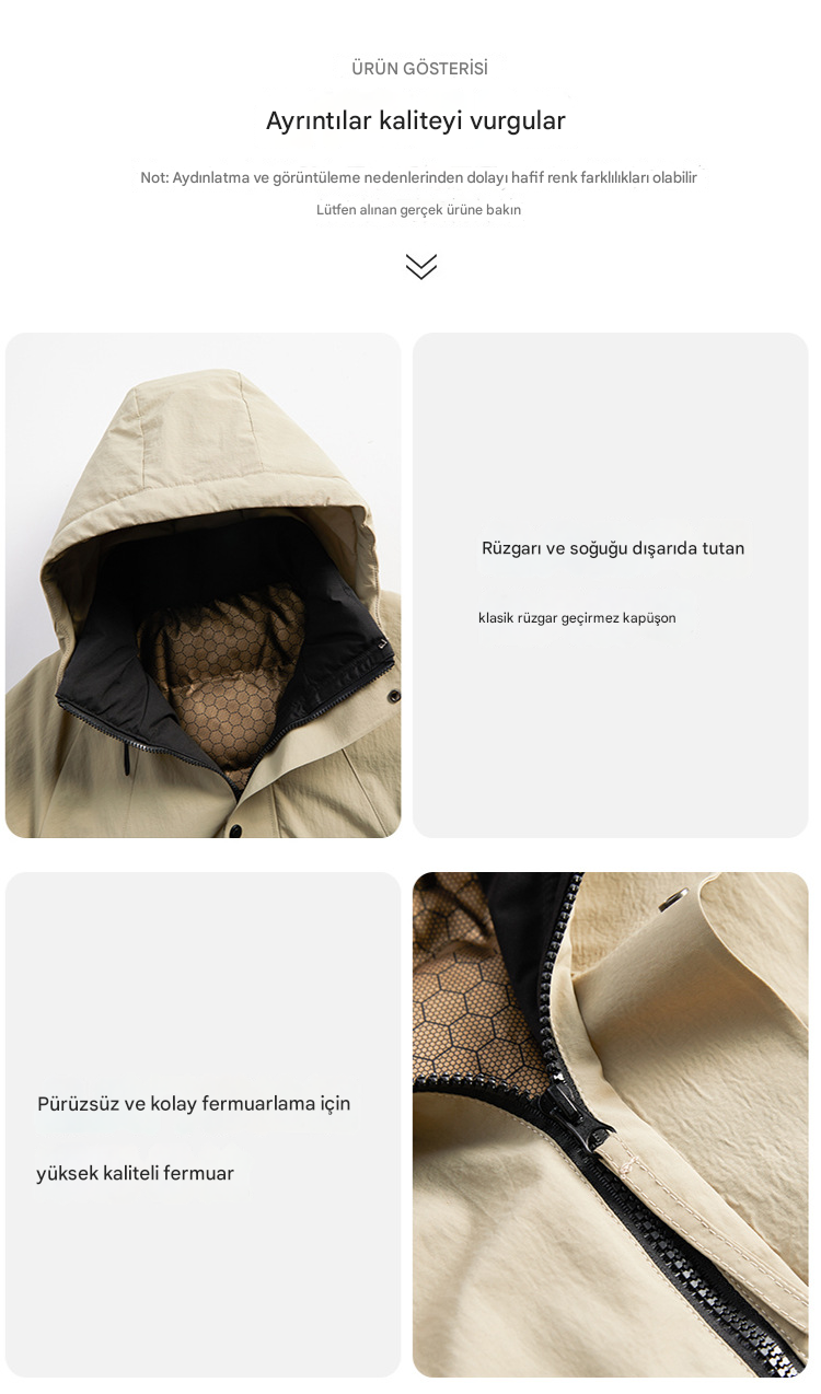 Kapüşonlu Renkli Şişme Mont