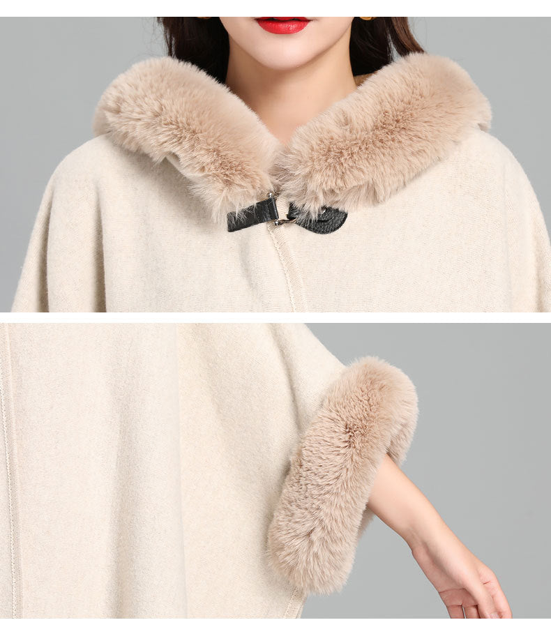 Kapüşonlu & Peluş Yakalı Pelerin Kaban