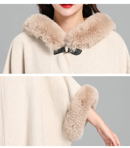 Kapüşonlu & Peluş Yakalı Pelerin Kaban