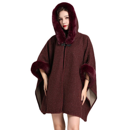 Kapüşonlu & Peluş Yakalı Pelerin Kaban