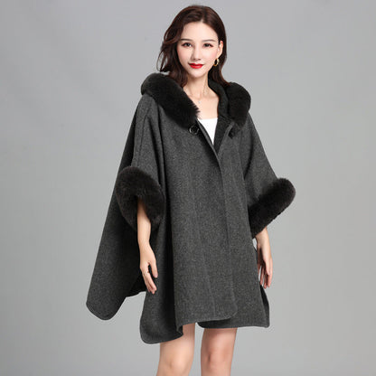 Kapüşonlu & Peluş Yakalı Pelerin Kaban