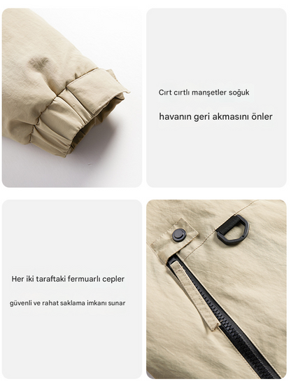 Kapüşonlu Renkli Şişme Mont